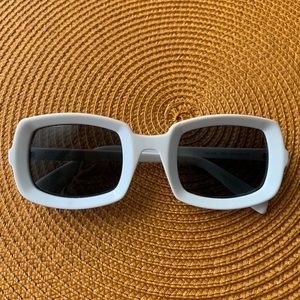 Saint Laurent White Square Sunglasses